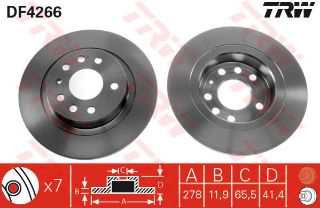 FREN DİSKİ ARKA VECTRA C GTS 1.6 16V 02> SIGNUM 03> SAAB 9.3 02> 278MM resmi