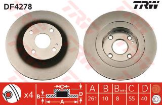 FREN DİSKİ ARKA MAZDA 323 C V 94>98 -323 F VI 98>04 -323 S VI 98>04 resmi