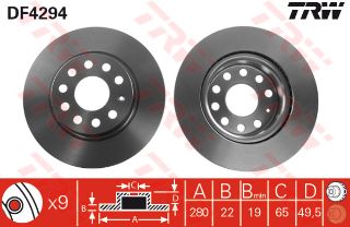 ÖN FREN AYNASI GOLF V-VI-JETTA III-IV-CADDY III-A3 03 LEON 05 TOLEDO-OCTAVIA 04 280X22X9DLXHAVALI resmi