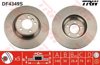 ÖN FREN AYNASI BMW 7 E65-E66-E67 01-09 348X30X28.4XHAVALI resmi