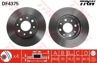 ÖN FREN AYNASI FIAT 500 1.2-1.3DMTJ 08 500C 0.9-1.2-1.4-1.3DMTJ 09 FORD KA 1.3 TDCİ 09 240.5 resmi