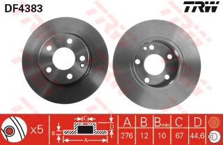 FREN DİSKİ ÖN MERCEDES W169 04>11 DÜZ 276MM resmi