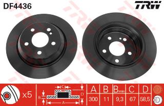 ÖN FREN AYNASI S-SERİSİ W220 S280-S320-S320 CD-S350-S350 4-MATİC 10/1999-08/2005 300X11X5DL resmi