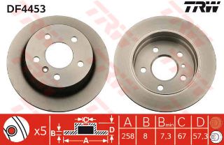 FREN DİSKİ ARKA MERCEDES W169 W245 04>11 DÜZ 258MM resmi