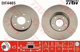 ÖN FREN AYNASI FOCUS 04-12 CMAX 07-10 S40 06-10 C30 10-12 C70 06-13 V50 05-12 278X25X5DLXHVL resmi