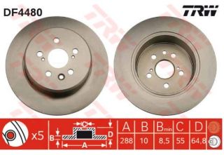 FREN DISKI ARKA DUZ-(288-5)-(TOYOTA: AVENSIS 97>02) resmi
