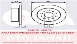 FREN DİSKİ ÖN DUCATO I II III 94=> BOXER I II II 94=> JUMPER I II III 94=> (280×16×5DL) 1.4Q resmi