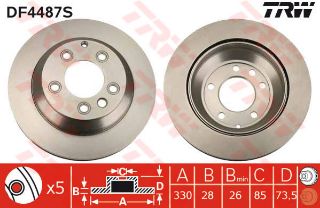 FREN DİSKİ ARKA TOUAREG 7L 02> TOUAREG 7P 10> / Q7 06> / CAYENNE HAVALI 330MM resmi