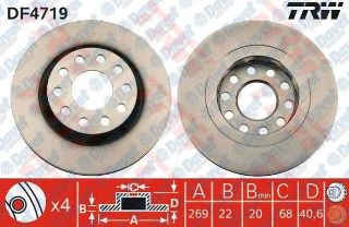 FREN DİSKI ÖN (10D 269MM) A6  97-  ALROAD  02- resmi