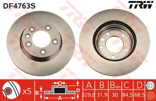 SAG ON FREN DISKI-330×32 5×120 (VW TOUAREG 03-18  PORSCHE CAYENNE 03-10) resmi