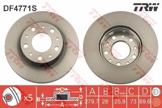 ÖN FREN AYNASI BOXER III-DUCATO-JUMPER 06 2.2HDI-3.0HDI KÜÇÜK 279X73X69.6 HAVALI resmi