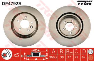 FREN DİSKİ ÖN LAND ROVER-DISCOVERY IV L319 -DISCOVERY IV VAN L319 -RANGE ROVER III L322 -RANGE RO resmi