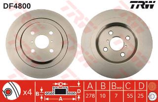 FREN DİSKİ ARKA 2010-2012 DAİHATSU: CHARADE TOYOTA : YARİS P13, YARİS P9, YARİS BOX P13 resmi