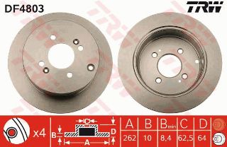 FREN DİSKİ ARKA ACCENT ERA 07>11 GETZ 02> İ20 09> / RİO II 05> DÜZ 262MM resmi