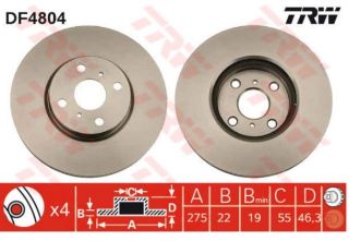FREN DİSKLERI ÖN İARIS    1.0 VVT-I,1.8 VVTI (01/2 resmi