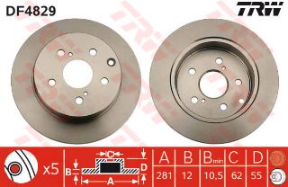 FREN DİSKİ ARKA RAV4 06>15 DÜZ 281MM resmi