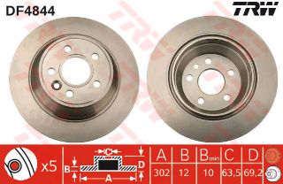 X ARKA FREN AYANSI VOLVO S80 II 2.0-2.5T-3.2-2.0TDI 06 V70 07 XC70 302X5DL resmi
