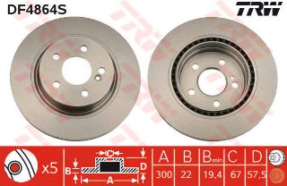 FREN DİSKİ ARKA MERCEDES C SERISI W204 07> 14 E SERISI C207 09> A207 10> HAVALI resmi