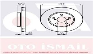 ÖN FREN AYNASI DF4877 CARINA III 1.6 93-97 -CORONA 2.0 255X25X5DLXHAVALI resmi