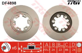 FREN DİSKİ ÖN RANGER 98> / B2500 98>02 HAVALI 255,7MM resmi
