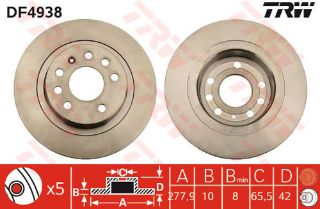 FREN DİSKİ ARKA ASTRA H 04> GTC 2.0 TURBO ZAFİRA B 05> DÜZ 278MM resmi