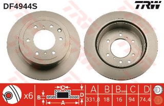 FREN DİSKİ ARKA PAJERO 06> HAVALI 332MM resmi