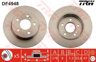FREN DİSKİ ARKA C SERISI W204 C180 KOMPRESSOR-C180 CGI CDI C200 CDI 07> C204 C180 11> resmi
