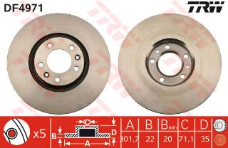 FREN DİSKİ ARKA 2010-2012 CITROEN: C6 TD resmi