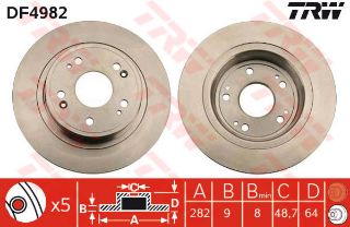 FREN DİSKİ ARKA ACCORD VIII 08> DÜZ 282MM resmi