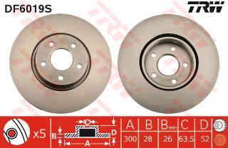 ÖN FREN AYNASI MONDEO 07 SMAX07 GALAXY 06 VOLVO S60 10 S80 07 V60 V70II XC70 FREELANDER 2.2 300MM resmi