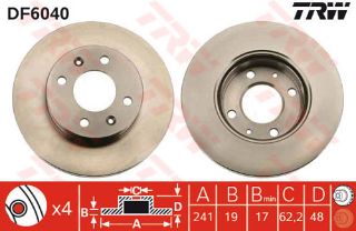 ÖN FREN AYNASI GETZ 1.1-1.3-1.6-1.5CRDİ 02 ABSSİZ 13 JANT 241X19X4DLXHAVALI resmi
