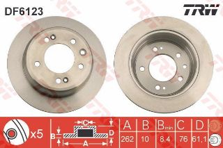 FREN DİSKİ ARKA İ30 07>11 İx35 10>CEED PRO CEED 08>13 SPORTAGE 10> 262×10×76 5-2-1D resmi