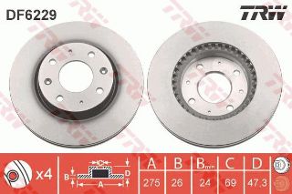 ÖN FREN AYNASI KİA CERATO 1.6-2.0 16V 04 1.5-2.0CRDI 04 275X26X4DLXHAVALI resmi