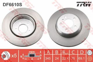 FREN DİSKI ARKA (5D 345MM) F07 F10 F11 F06 F12 F01 F02 resmi