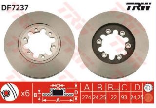 FREN DİSKİ ÖN RANGER 98> / B2500 4WD 98>02  HAVALI 274MM resmi