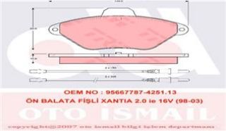 ÖN  FREN BALATASI XANTIA 2.0I 16V-ESTATE FISLI resmi