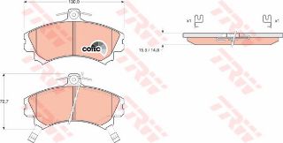 X ÖN BALATA CARİSMA 1.6 1.8 ENJ. 95/6.06 COLT 1.5 6.04 SPACE STAR 98 VOLVO 1.6 1.8 2.0 S40 95 resmi