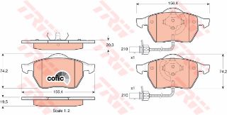 ÖN BALATA FİŞLİ BÜYÜK TİP PASSAT-A4-A6 97-04 GDB1307 resmi