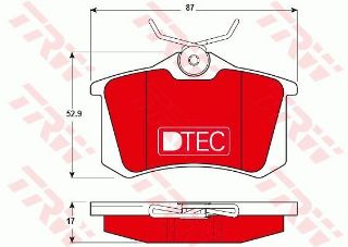 FREN BALATASI ARKA CLIO III  MEGANE I II III IV SCENIC I II III IV MODUS TWINGO II FLUENCE ESPACE III / P307 P308 PARTNER / XSARA C2 C3 C4 BERLINGO / GOLF BORA POLO III EOS JETTA IV PASSAT 17.00MM resmi