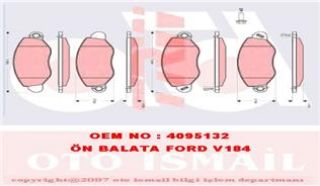 ÖN FREN DİSK BALATA (Ö.ÇEKER) ( FORD : TRANSİT V184 01- ) resmi