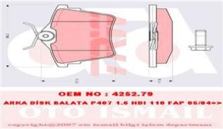 FREN BALATASI ARKA P407 04> P607 00> / C5 08> resmi
