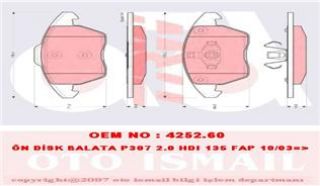 ÖN BALATA P307 10/03 207 1.6 07 308 07 3008 09 C4 04 resmi