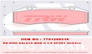 ÖN BALATA MGN II 2.0 2.0 SPORT 05/04 2.0DCİ 07 2.0TCE 09 2.0RS 08 CLİO III 2.0 16V 2.06 resmi