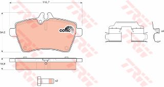 ÖN BALATA MERCERDES W169 A160CDİ-A150-A180CDİ-A170 04 6.12 W245 B150-B170-B150-B180 CDİ 05 resmi