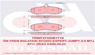 ÖN BALATA FİŞLİ EXPERT-SCUDO-JUMPY-1.6-2.0 MTJ 07 resmi