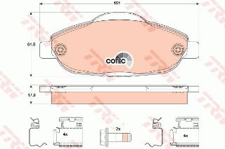 ÖN BALATA P308 1.4 1.6 HDİ 2.0HDİ 07 308 SW 07 308 CC 1.6 1.6HDİ 09 13 3008 13 resmi