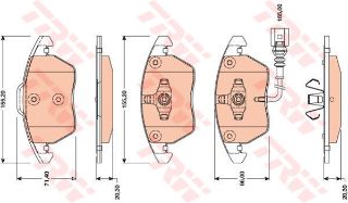 ÖN BALATA GOLF V 2.0TDİ 08-13 PASSAT 10 SCIROCCO 10 TOURAN 10 AUDI TT 06 AUDI A1 12 resmi