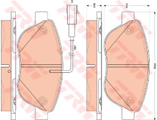 ÖN BALATA PANDA 1.4 06 1.3D 040 10 FIAT 500 1.4 10/07 971811 ŞASE NOSUNDAN SONRA resmi