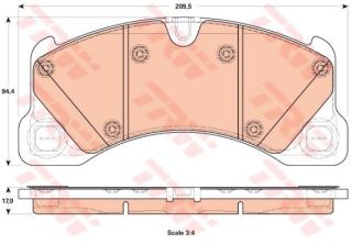 URETIM YOK-ON FREN BALATASI-17MM  (VW TOUAREG 03-18  PORSCHE CAYENNE 03-  PANAMERA 09-) resmi