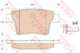 FREN BALATASI ARKA MONDEO 2.2 TDCİ (04-07) JAGUAR X-TYPE (CF1) 2.0 V6-2.5 V6 3.0 V6 2.0D-2.2D (01-09) resmi